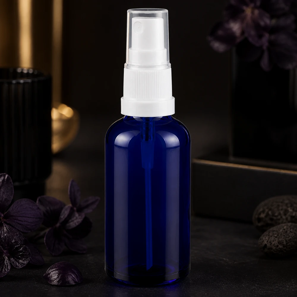 Högkvalitativ 50 ml glassprayflaska med ergonomisk design för professionella kosmetiska tillämpningar