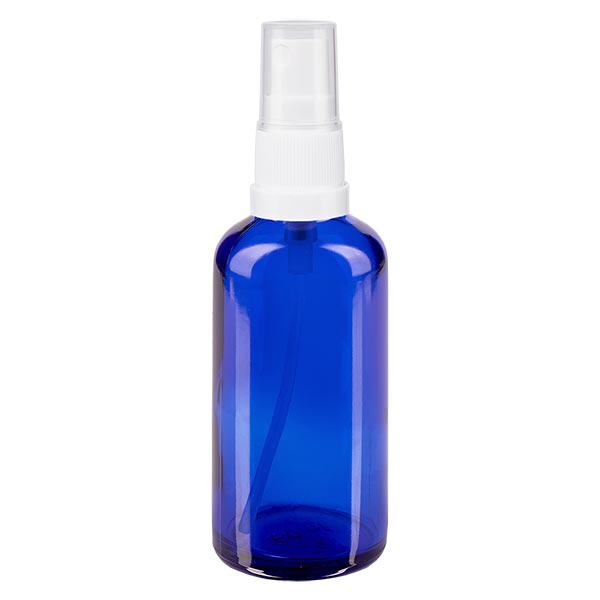 Apoteksflaska blå 50ml spray topp vit Apoteksflaska blå 50ml spray topp vit