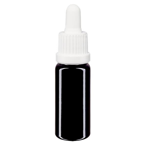 Apoteksflaska violett 10ml pipett vit manipuleringssäker förslutning Apoteksflaska violett 10ml pipett vit manipuleringssäker förslutning