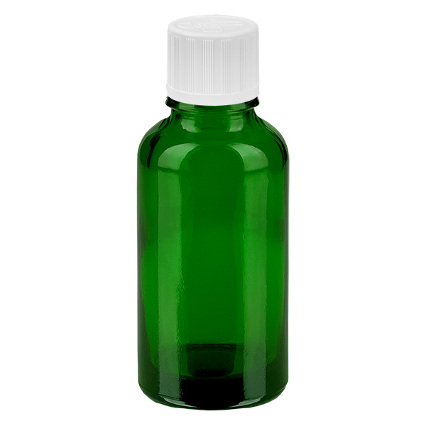 30 ml flaska 11mm skruvkork vit standard med sabotageskydd GreenLine UT18/30