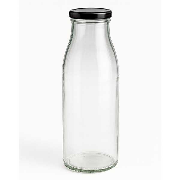 500 ml glasflaska + BasicSeal-lock svart UNiTWIST