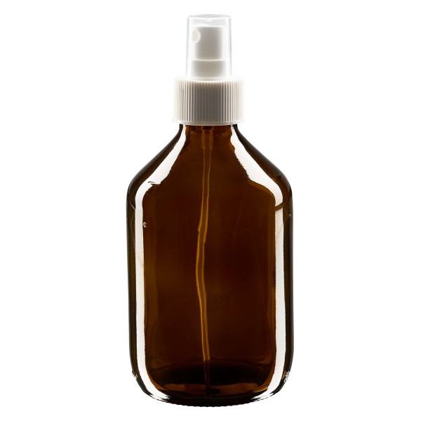300 ml medicinflaska brun, pumpförstärkare vit ApoGlas 300 ml medicinflaska brun, pumpförstärkare vit ApoGlas