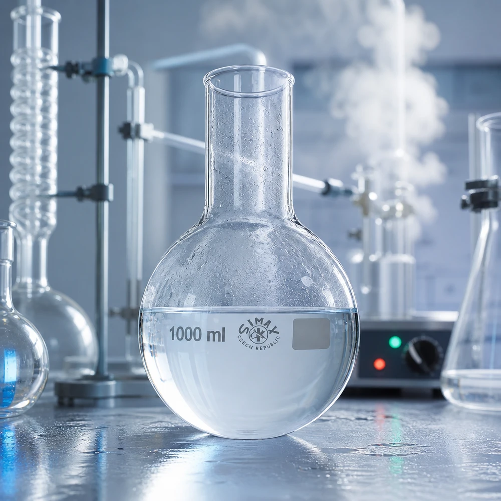 Kolv med rund botten 1000ml bred hals Professionell laboratoriekolv 1000 ml med bred hals för synteser och reaktioner inom kemi