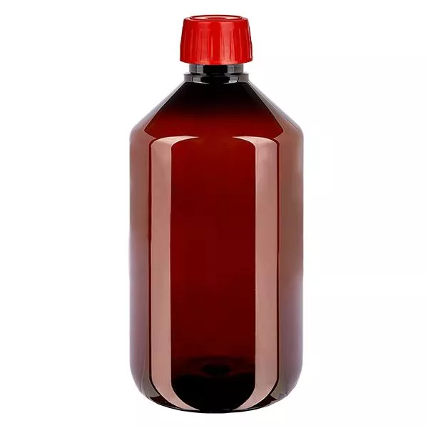 PET-flaska 500ml med avgasande skruvkork röd PET-flaska 500ml med avgasande skruvkork röd