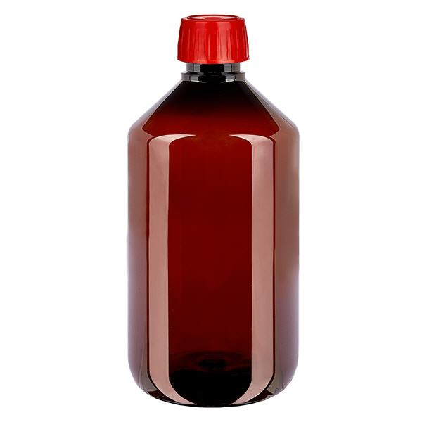 PET-flaska 500ml med avgasande skruvkork röd PET-flaska 500ml med avgasande skruvkork röd