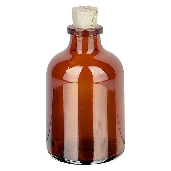 Bärnstensfärgad glasflaska 50ml med kork 11/14mm Bärnstensfärgad glasflaska 50ml med kork 11/14mm