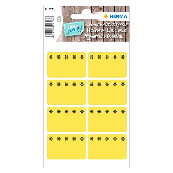 Frysetiketter gul (48 klistermärken) 26x40mm