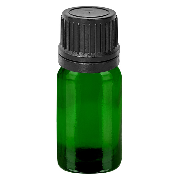 10ml Droppflaska 2mm svart med sabotagesäkert lock GreenL. UT18/10