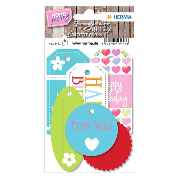 Presentlapp "Grattis på födelsedagen" (6 stycken)