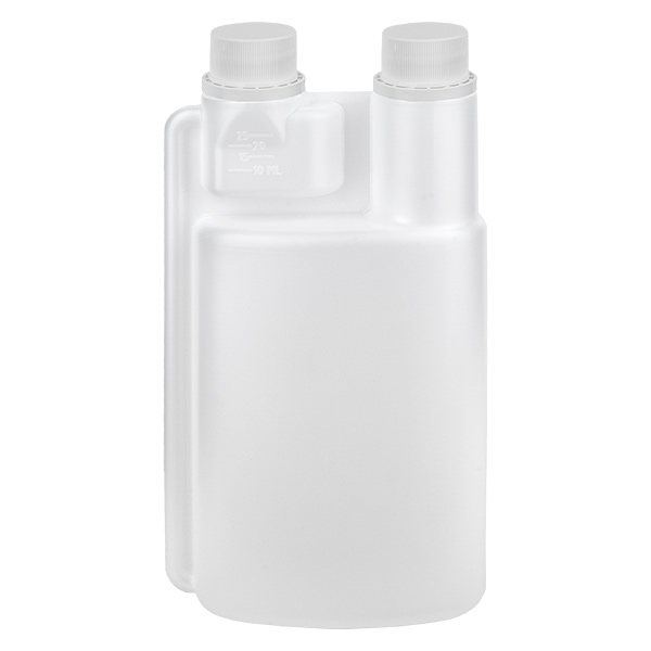 Doseringsflaska 500ml HDPE klar (25ml doseringskammare)