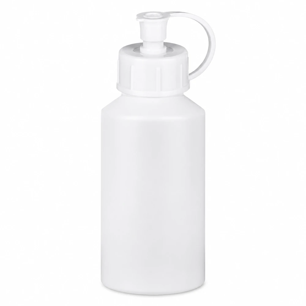 Apoteksflaska HDPE 50ml vit med spraylock Vit HDPE-apotekflaska på 50 ml med sprutlock för exakt dosering