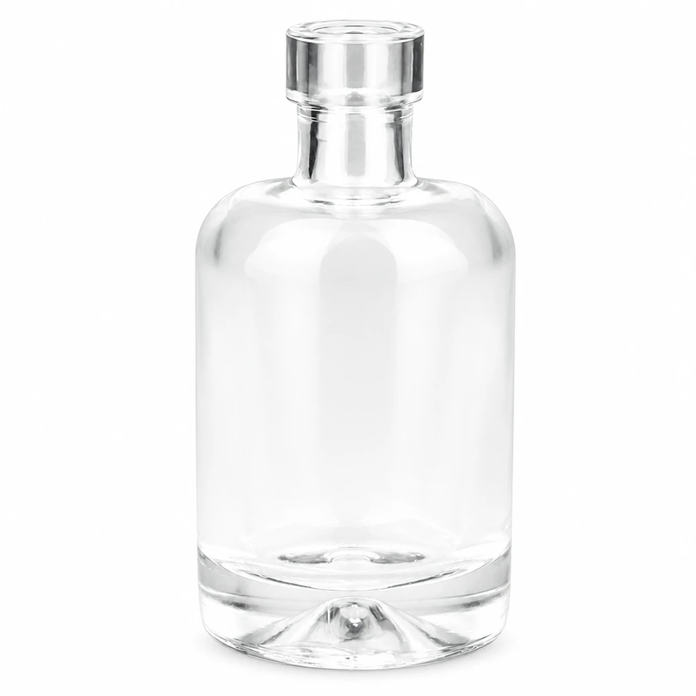 50 ml glasflaska Amelie transparent med silverfärgad skruvkork UNiTWIST-system för parfym och kosmetika