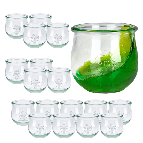 Set med 18 Weck-burkar, 370 ml, tulpanformade Set med 18 Weck-burkar, 370 ml, tulpanformade