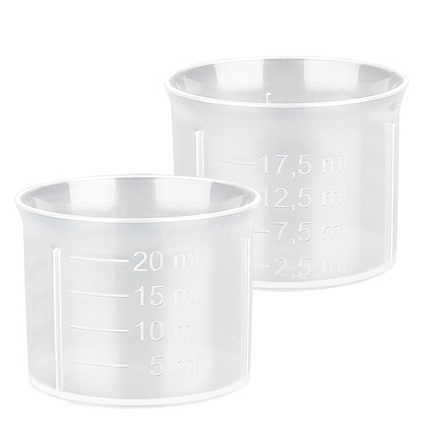 20ml transparent doseringsbägare med skala ApoGlas