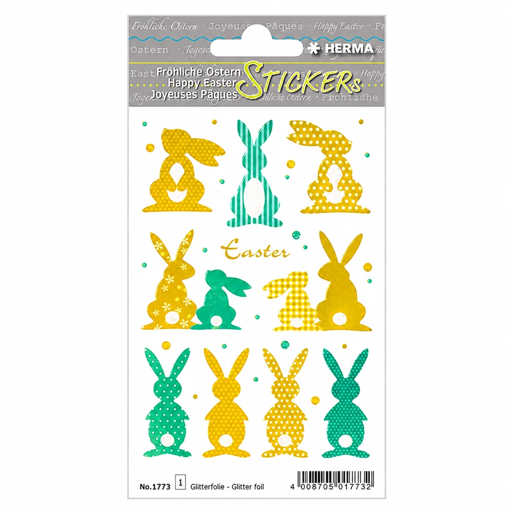 "Guldkanin" klistermärken (10 klistermärken med glitter) "Guldkanin" klistermärken (10 klistermärken med glitter)
