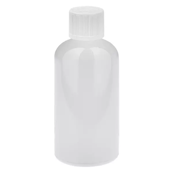 100 ml droppflaska 1,2 mm vit standardkork barnsäker WhiteLine UT18/100 100 ml droppflaska 1,2 mm vit standardkork barnsäker WhiteLine UT18/100