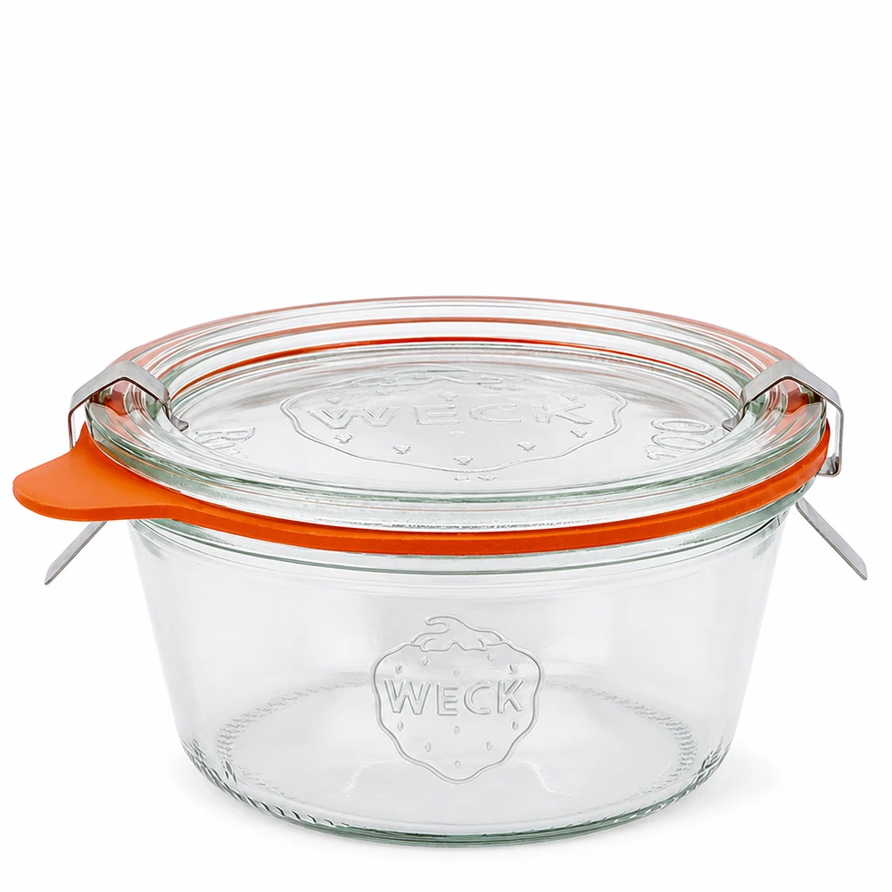 290ml Krossade glasögon låg komplett WECK RR100 WECK tumlare 290ml RR100 låg med glaslock och gummiring Konserveringsburk