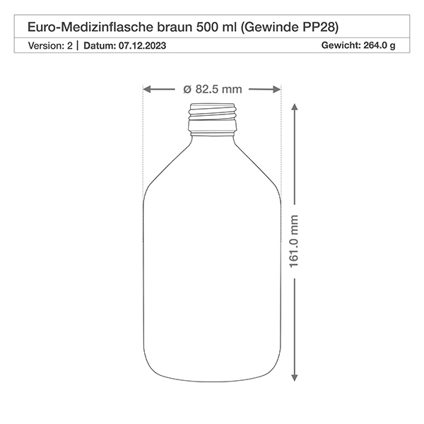 500 ml medicinflaska brun, med guldfärgat aluminiumlock ApoGlas 500 ml medicinflaska brun, med guldfärgat aluminiumlock ApoGlas