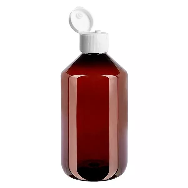 PET-flaska 500ml med vitt flip-top lock PET-flaska 500ml med vitt flip-top lock