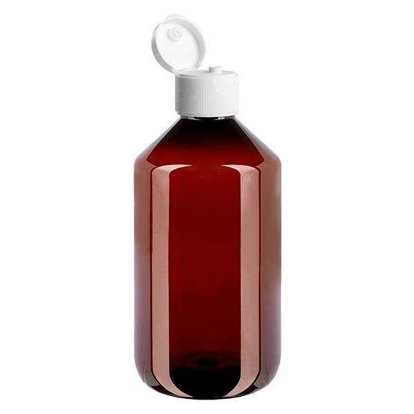 PET-flaska 500ml med vitt flip-top lock PET-flaska 500ml med vitt flip-top lock