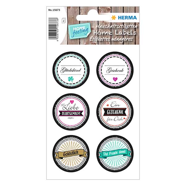 Klistermärke "Goldstück" (12 klistermärken med glitter) ø34mm