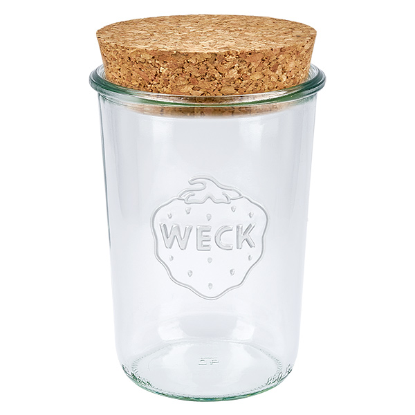850ml Krossade glasögon WECK RR100 med naturkork