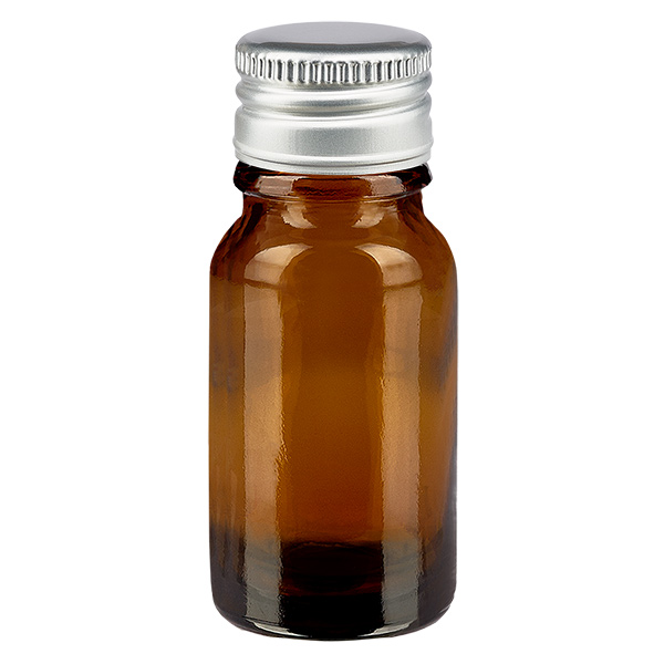 10ml flaska 11mm skruvkork Aluminium-Silver Standard BrunL. UT18/10