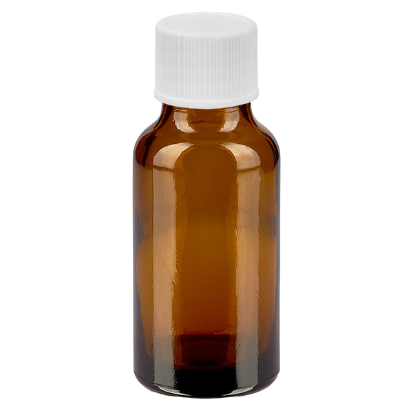 20ml flaska 11mm skruvkork vit Standard BrownLine UT18/20