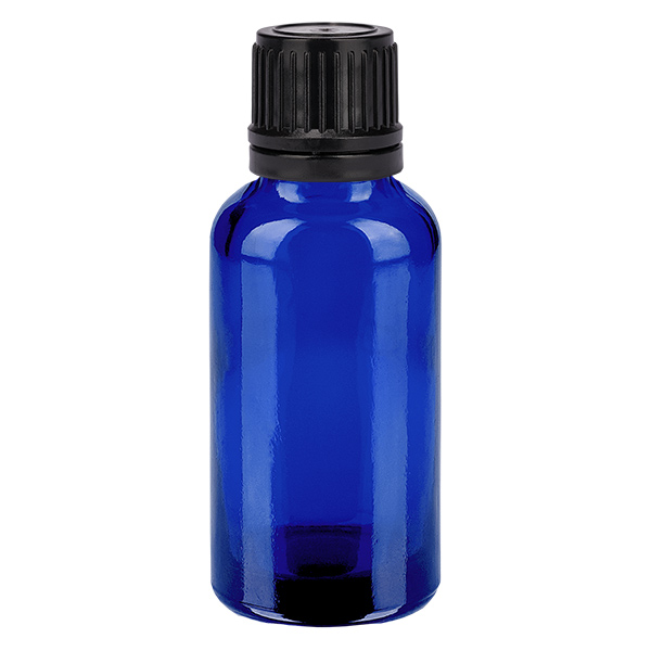 30ml Droppflaska 1mm svart med säkerhetsförslutning BlueLine UT18/30