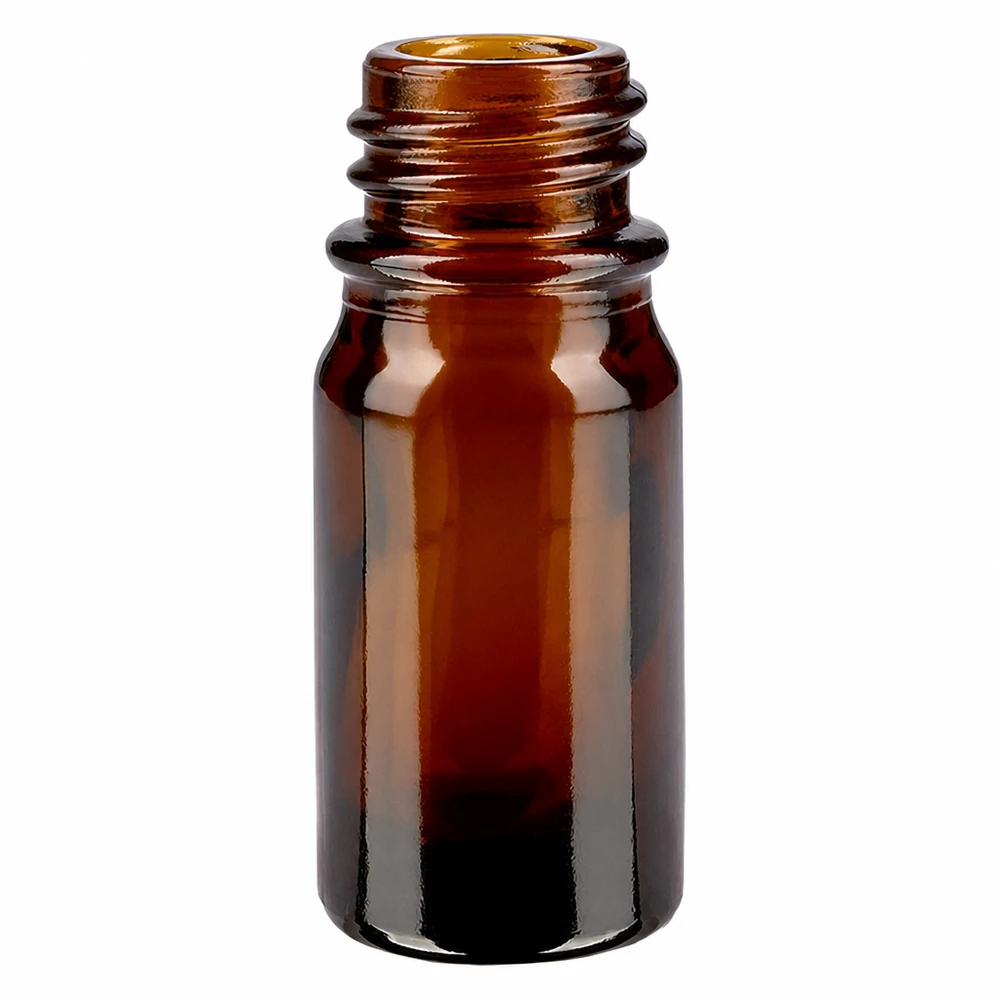 5ml brun apoteksflaska ApoGlas tillverkad av glas med skruvgänga för eteriska oljor och läkemedel