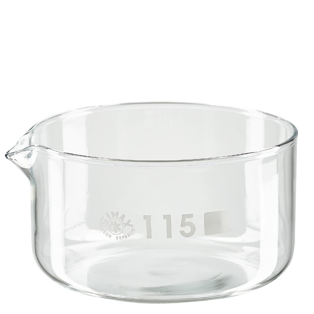 500ml kristalliseringsskål med pip borosilikat ø115mm 500ml kristalliseringsskål med pip borosilikat ø115mm