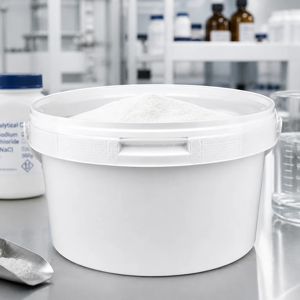 Laboratoriehink, 3,5 liter, vit PP-plast med lock, för kemikalier och laboratorieändamål