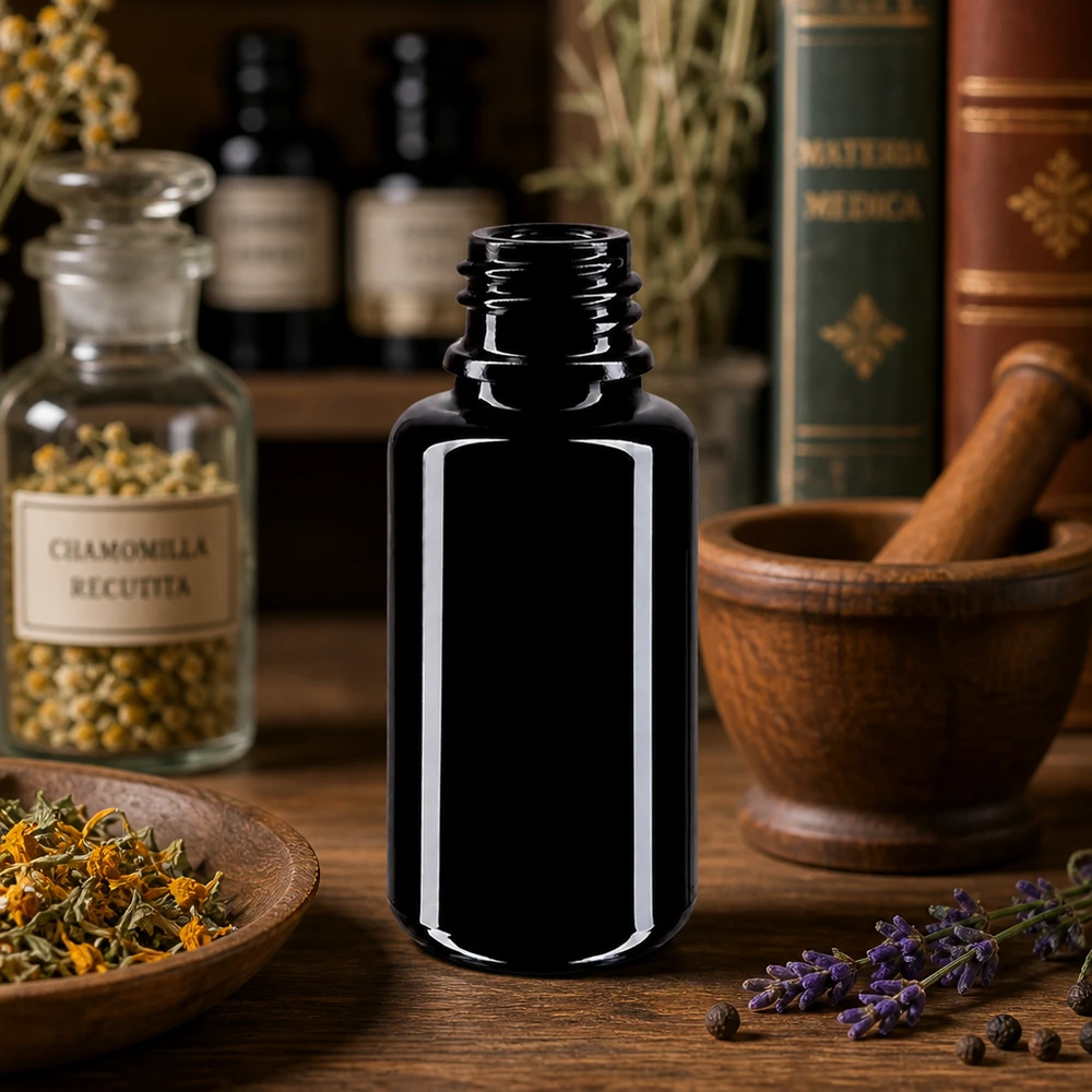Kompakt 20 ml Orion droppflaska av violett Miron-glas för aromaterapitillämpningar