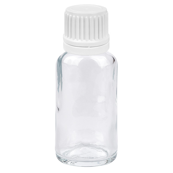 20ml Droppflaska 0.7mm vit med säkerhetsförslutning ClearLine UT18/20