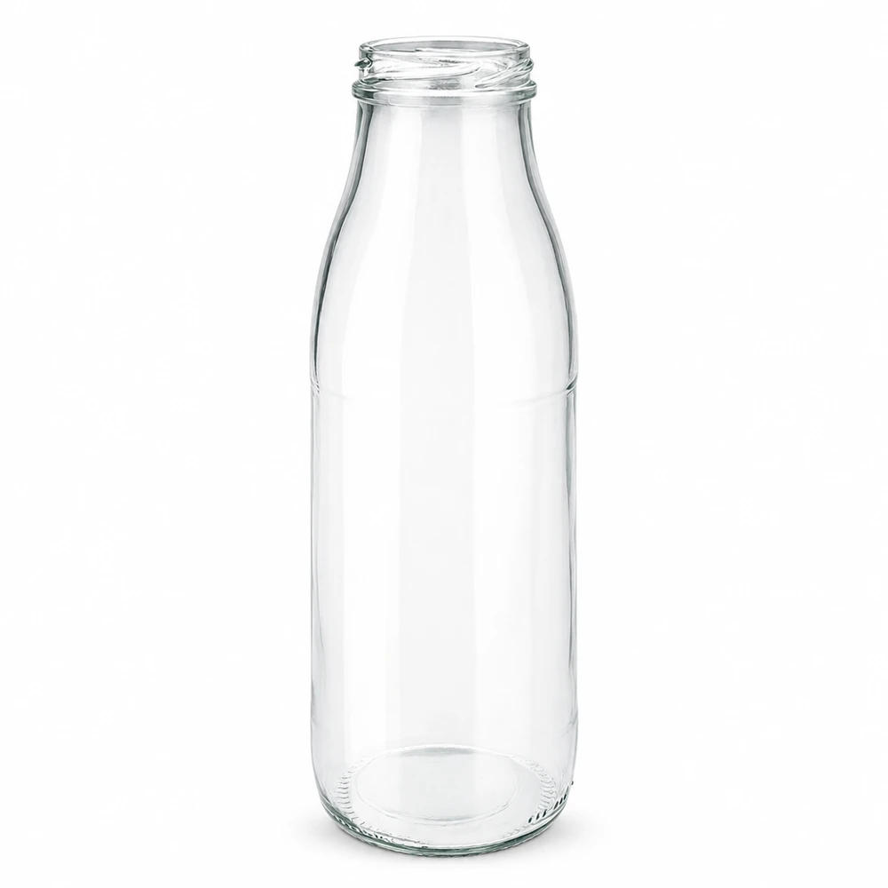 500ml glasflaska utan lock (TO48) UNiTWIST 500ml Glasflasche ohne Deckel transparent TO48 UNiTWIST für Milch Saft und Getränke aus hochwertigem Glas