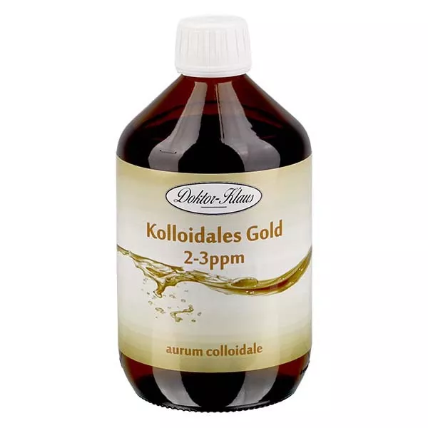 500 ml Kolloidal Guld Doktor-Klaus, 2-3ppm, för påfyllning, i brun PET-flaska 500 ml Kolloidal Guld Doktor-Klaus, 2-3ppm, för påfyllning, i brun PET-flaska
