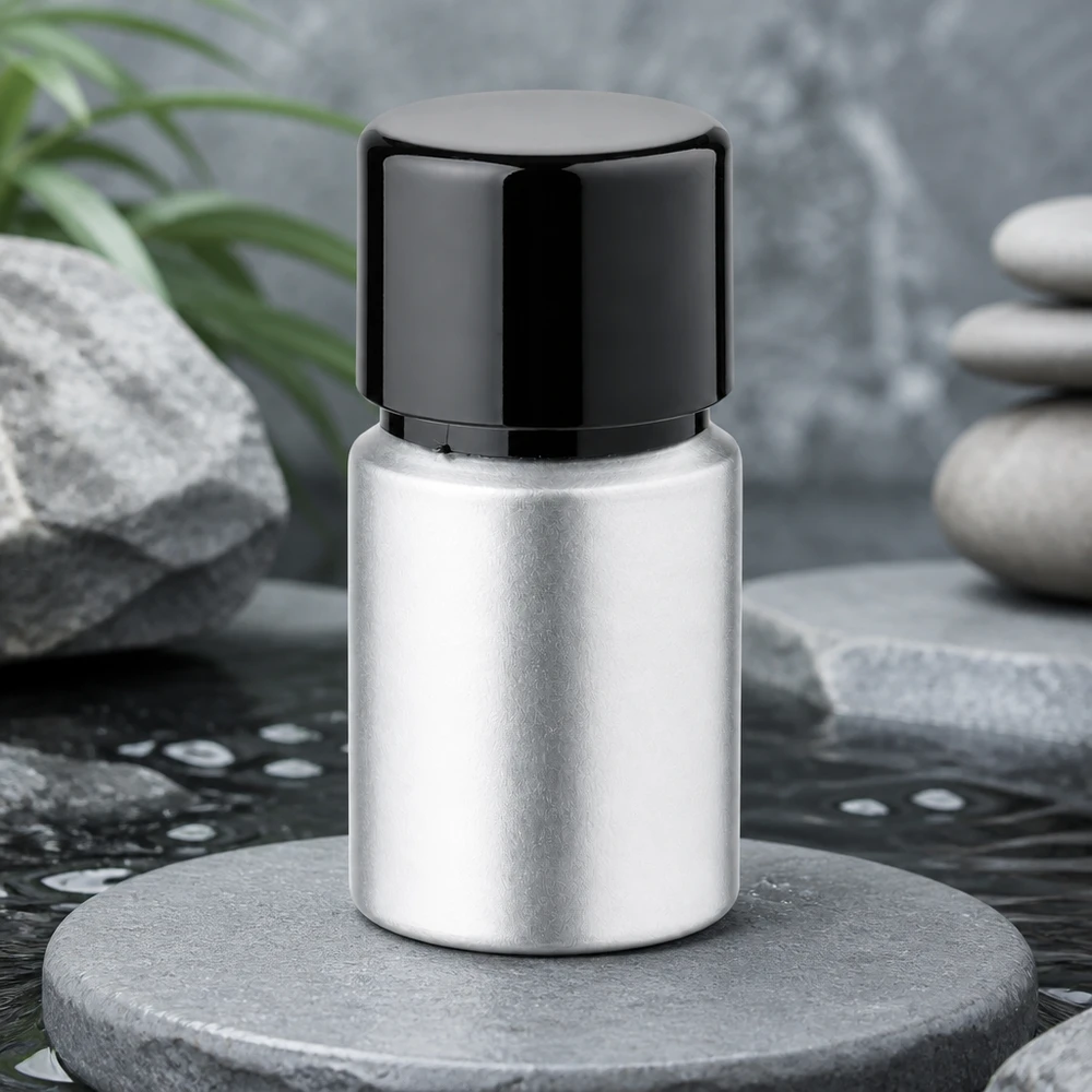 10ml flaska i färgat aluminium med skruvkork 10 ml flaska i färgat aluminium med matt yta - idealisk för parfym- och aromaterapitillämpningar