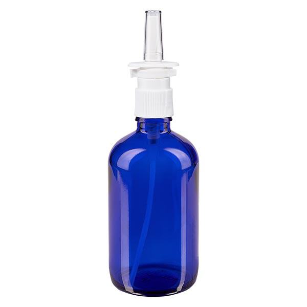 Apoteksflaska blå 100ml nässpray vit standard Apoteksflaska blå 100ml nässpray vit standard