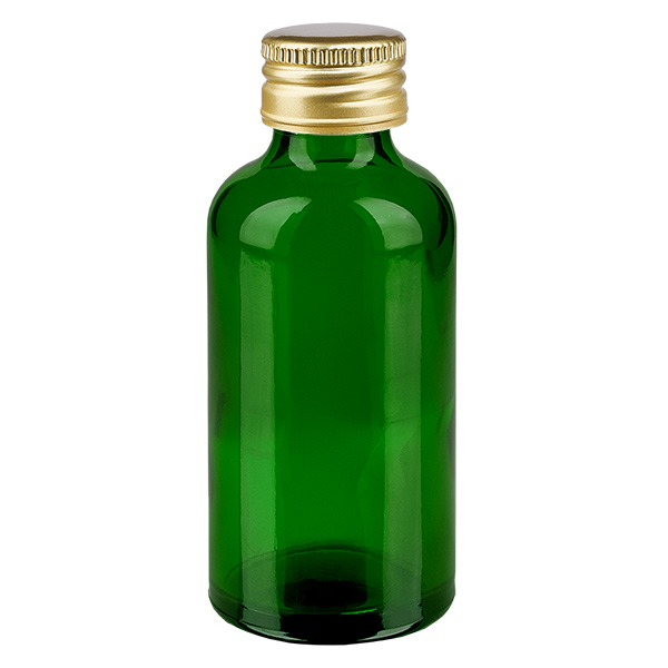 50ml flaska 11mm skruvkork Alu-Gold Standard GreenL. UT18/50