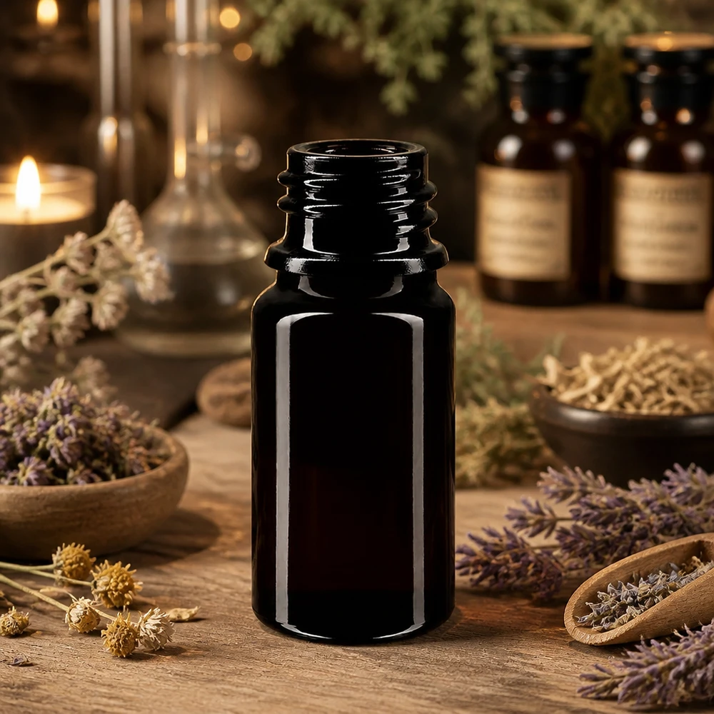Violett glasflaska 5ml DIN 18 (Mironglas) Praktisk 5 ml Orion droppflaska tillverkad av UV-skyddande Miron violett glas för aromaterapi