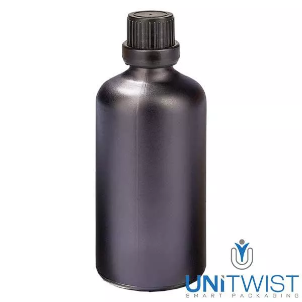 100ml Droppflaska 2mm med manipulationsskydd Svart UT18/100 100ml Droppflaska 2mm med manipulationsskydd Svart UT18/100
