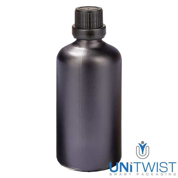 100ml Droppflaska 2mm med manipulationsskydd Svart UT18/100 100ml Droppflaska 2mm med manipulationsskydd Svart UT18/100