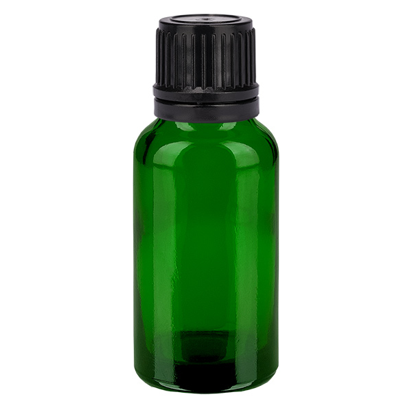 20 ml flaska 11mm skruvkork svart med sabotageskydd GreenLine UT18/20