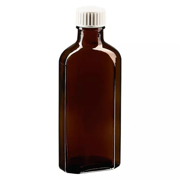 100 ml Meplat brunt skruvlock med PE-skuminsats 100 ml Meplat brunt skruvlock med PE-skuminsats