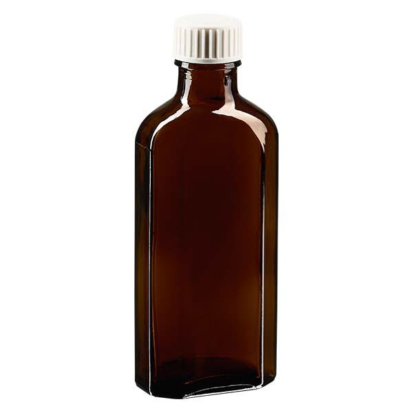 100 ml Meplat brunt skruvlock med PE-skuminsats 100 ml Meplat brunt skruvlock med PE-skuminsats
