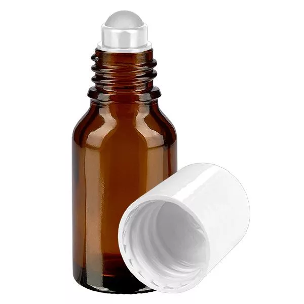 Apoteksflaska brun 15ml roll-on lock vit Apoteksflaska brun 15ml roll-on lock vit