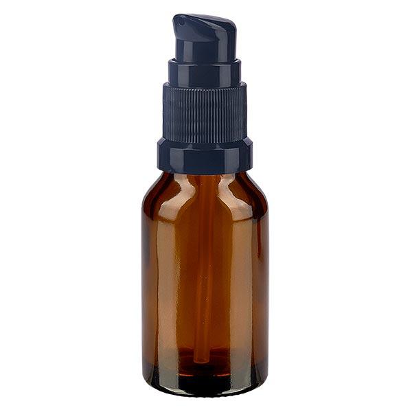 Apoteksflaska brun 15ml pumplock svart standard Apoteksflaska brun 15ml pumplock svart standard