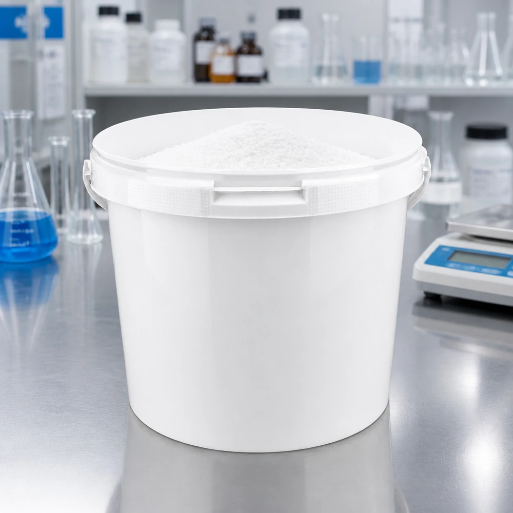 Hink 5.6L av vit polypropenplast utan lock Livsmedelsgodkänd PP-plasthink, 5,6 liter, vit, för laboratorie- och industriellt bruk
