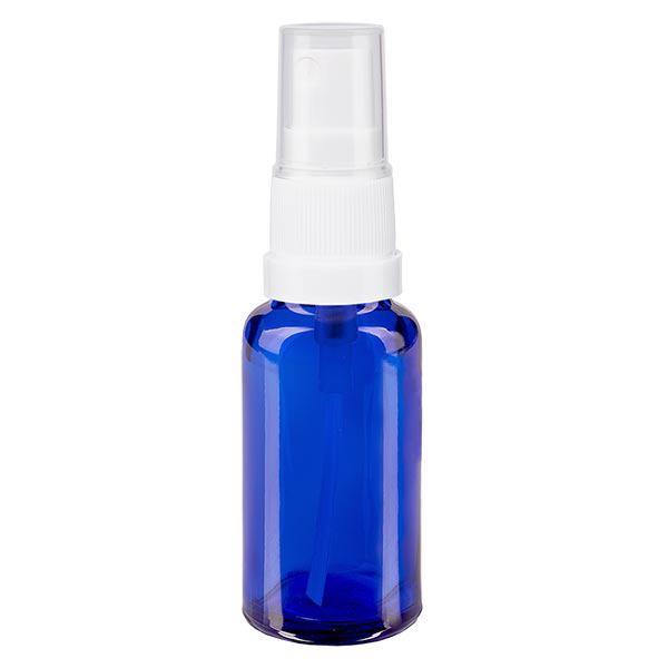 Apoteksflaska blå 20ml spray topp vit Apoteksflaska blå 20ml spray topp vit