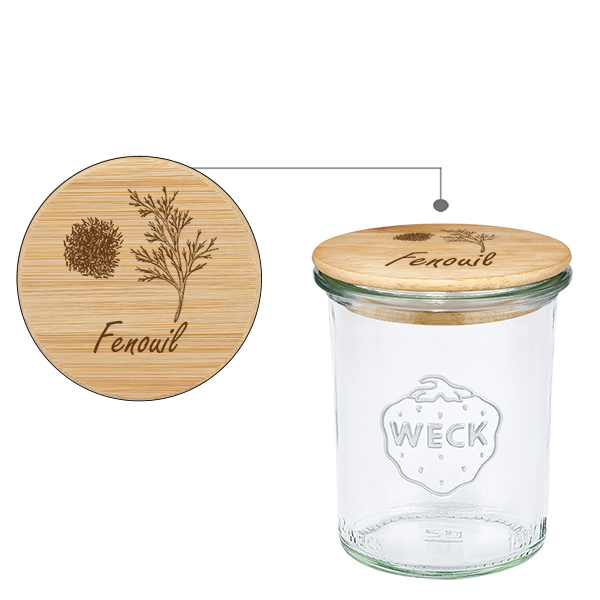 Trälock Fenouil med WECK-träbas 160 ml Trälock Fenouil med WECK-träbas 160 ml